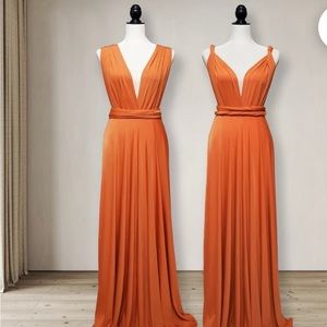 Pumpkin Spice Bridesmaid Dress Multi-way Wrap